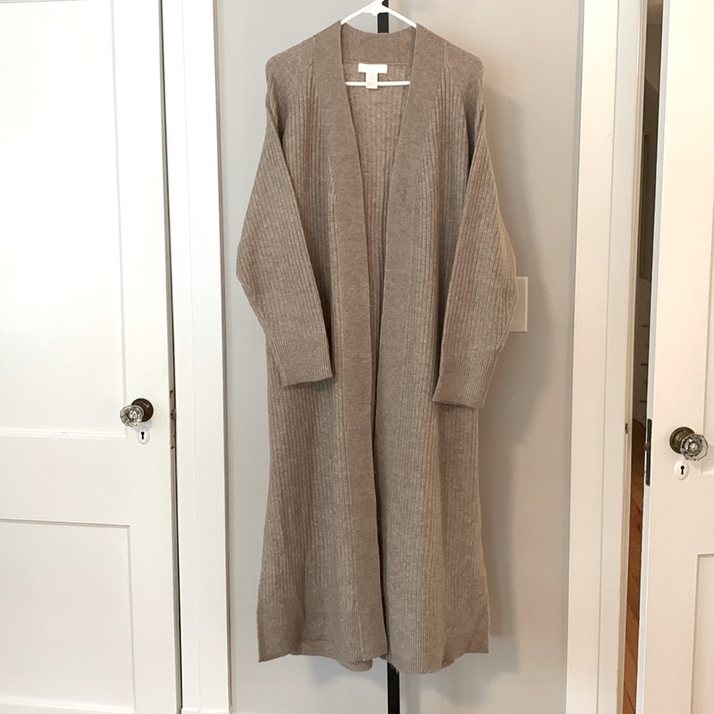 H&M long duster ribbed cardigan
